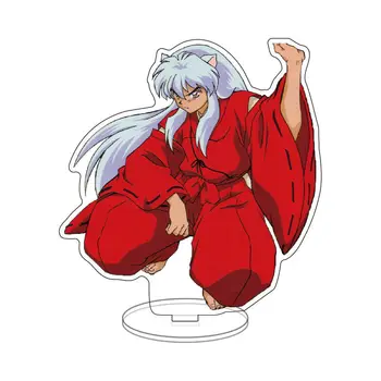Anime Keychain Človek Inuyasha Ključnih Verige Žensk, Parov Keyring Stranka Key Ring Akril Stoji Model Higurashi Kagome Porte Clef