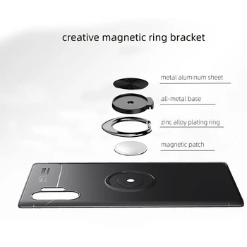 Za Samsung Note 10 Plus Kovinski Nevidni Obroč Nosilec Tpu Ohišje Za Samsung Galaxy Note 8 Opomba 9 Magnetnih Sunkov Primeru