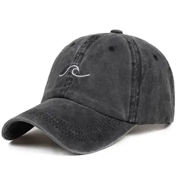 Poletje moda hip hop klobuk val vezenje Oprati baseball kapa s šcitnikom moški in ženske na prostem šport prosti čas sonce klobuki, kape vrnitev žoge