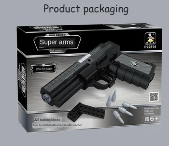 327pcs Mestu Vojaške Policije Pištolo Gradnik Zbiranja Igrač za strelno Orožje Model Super Oborožitev Pištolo DIY Gradnik