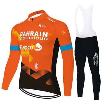 2021 Pro Team BAHRAJNU poletje pomlad BREZ Toplotne Runo kolesarjenje jersey Moški Dolg Rokav maillot ciclismo hombre Obleko