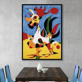 Joan Miro Povzetek Akvarel Steno Umetnosti Plakatov in Fotografij Slike Znanih Platno Slikarstvo za Dnevni Sobi Doma Cuadros Dekoracijo