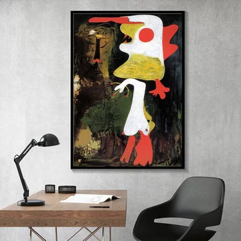 Joan Miro Povzetek Akvarel Steno Umetnosti Plakatov in Fotografij Slike Znanih Platno Slikarstvo za Dnevni Sobi Doma Cuadros Dekoracijo
