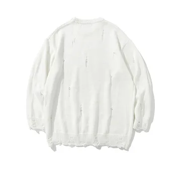 IEFB /moška oblačila High Street Plima oversize kinttwear puloverju vrh 2020 jeseni novo ohlapno luknjo dolg rokav osnovna pulover 9Y3787