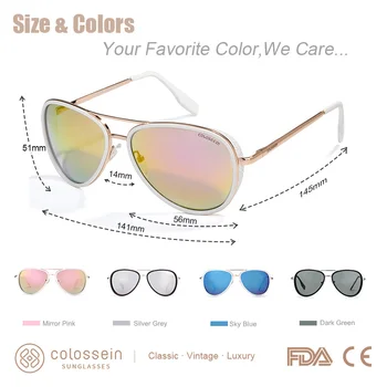 COLOSSEIN sončna Očala Ženske Letnik Pilotni Modra Retro Gradient Očala za Sonce Zlato Kovinske Zlitine Okvir Moških Oculos Gafas De Sol UV400