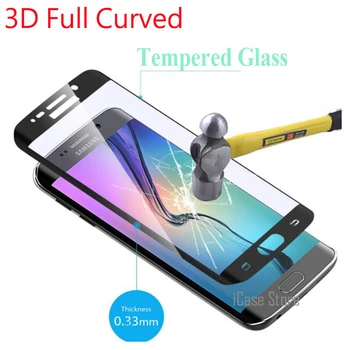 9H Polno Kritje 3D Ukrivljen Kaljeno Steklo Za Samsung Galaxy S6 Rob S6 Rob Plus S7 S8 Plus Zaščitnik Zaslon Barvni Film