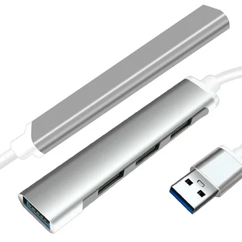Home Office USB 3.0 Kabel Organizator Produkti z Visoko Hitrostjo 4 Vrata Napajanje Tip-c HUB Univerzalni priključek za Razširitveno Postajo Aluminijeve Zlitine