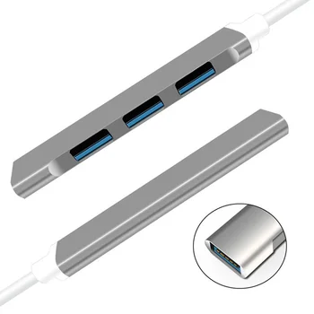Home Office USB 3.0 Kabel Organizator Produkti z Visoko Hitrostjo 4 Vrata Napajanje Tip-c HUB Univerzalni priključek za Razširitveno Postajo Aluminijeve Zlitine
