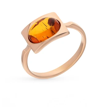 Srebrni prstan z amber sončni svetlobi vzorec 925