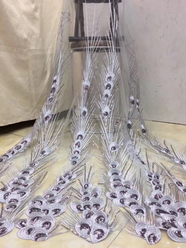 Visoka kakovost Afriške čipke tkanine očesa 2020 francoski čipke tkanine tila in sequined Nigerija čipke tkanine poročno obleko D36181