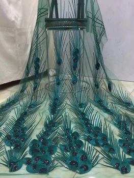 Visoka kakovost Afriške čipke tkanine očesa 2020 francoski čipke tkanine tila in sequined Nigerija čipke tkanine poročno obleko D36181