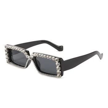 Diamond Pravokotnik sončna Očala Ženske 2021 Luksuznih Modnih Kvadratnih sončna Očala Moških Retro Rdeča Leopard Steampunk Očala Odtenki UV400
