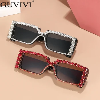 Diamond Pravokotnik sončna Očala Ženske 2021 Luksuznih Modnih Kvadratnih sončna Očala Moških Retro Rdeča Leopard Steampunk Očala Odtenki UV400