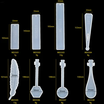 8pcs Vladar Zaznamek Smolo Plesni Kit Keychain Silikonsko Plesni UV Smolo DIY Nakit, Izdelava Obrti
