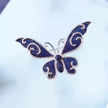 SHANICE 70 mm Omamljanje Kristalno rdeča modra črna metulj cirkon broška Avstrijskimi Kristali, Roza Broške Nakit Za Ženske