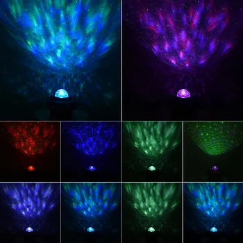 Glasba Projektor Svetlobe 21 Razsvetljavo Načini Bluetooth Xmas Party Romantično Razsvetljavo USB Vodni Val Zvok-Vključi Zvezda Morja Projektor