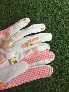 Golf Rokavice Ženska Nova Lady Cvet Dvojno Roko Šport Anti Slip Granule Dihanje Klubi Izpopolnjevalni Rokavice