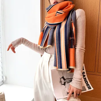 Luksuzne blagovne Znamke kašmir ženske šal kariran pozimi toplo ruto in zaviti ruta pashmina ženski foulard dolgo, debelo odejo 2020 NOVA