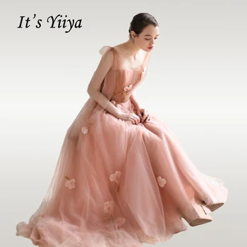 To je Yiiya Večerno Obleko Elegantno Ženske Stranke Obleke Zadrgo Haljo De Soiree Appliques Dolžina Tal brez Rokavov Formalno Halje E673
