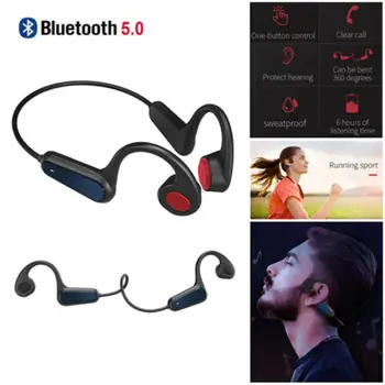 Sweatproof Kostne Prevodnosti Slušalke Bluetooth Brezžične Slušalke Športne Teče Stereo Slušalke z Mikrofonom za Prostoročno Klicanje