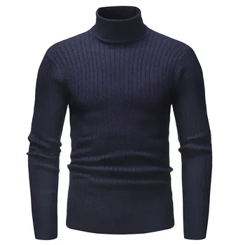 2021 pleteni pulover turtleneck pulover moških 7801