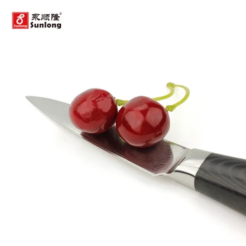 Sunlong Odrezanje Nož 3,5-palčni Peeling nož Japonski Damask VG10 Jekla Sadje Nož Mikata Ročaj