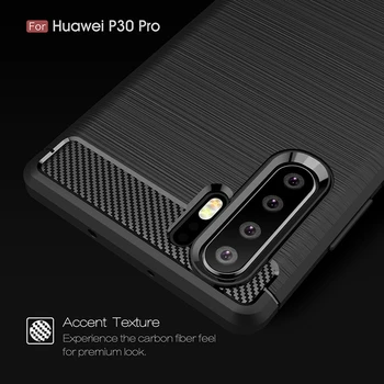 Za Huawei P30 Primeru IPAKY P30 Pro Brushed Silikonski Ogljikovih Vlaken Hibridni Zaščitni Pokrov Lupini za Huawei P30 Pro Primeru