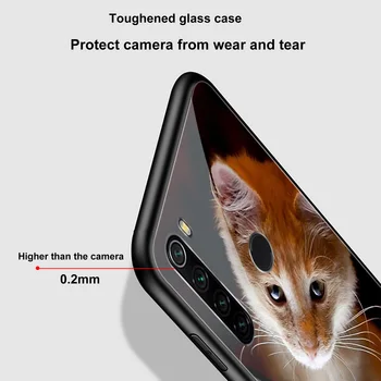 Srčkan Živali Mačka Primeru Telefon za Xiaomi Redmi Opomba 9 8 7 7A 8A 8T 6 Pro Mi Opomba 10 9 9T 10T 8 Pro SEBI F1 Poco X3 Stekla Primerih Pokrov