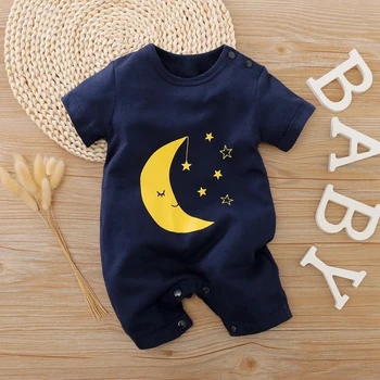 PatPat 2020 Nov Prihod Poleti in Spomladi Baby Oblaki ali Luna Tiskanja Bodysuits En Kos Za Baby Boy Oblačila