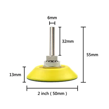 2 Palca (50 mm) 6 mm Kolenom PSA Vinil Back-up Brušenje Tipke za samolepilne šmirgl papir Brusni Moč Poliranje Orodje Pribor