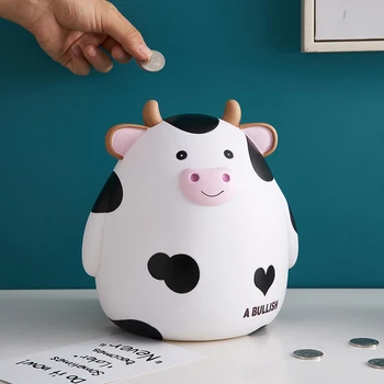 Krava Piggy Bank Denarja, Plastični Kovanci, ki privlači Denar Banka Kovancev Denar Polje Velike Prihranke Polje Kovanec Otroci Darila Božič WF9181