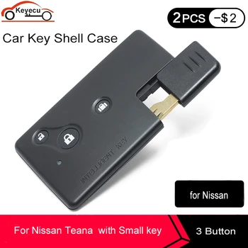 KEYECU 10 Kos/veliko Nove Nadomestne Smart Remote Key Lupini Primeru Fob 3 Gumbi za Nissan Teana (Star Model) z Majhno tipko