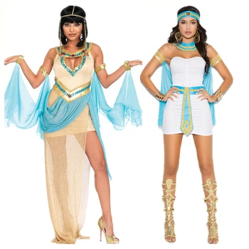 Ženske Beli grški Boginji Kostum Seksi Žensk arabski Princ pustna Ženski Egiptovski Noša Stranka Obleko za noč Čarovnic
