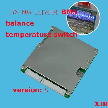 17 60A različica S LiFePO4 BMS/PCM/PCB baterije varstvo odbor za 17 Paketi za 18650 Baterije Celice w/ Bilance w/Temp