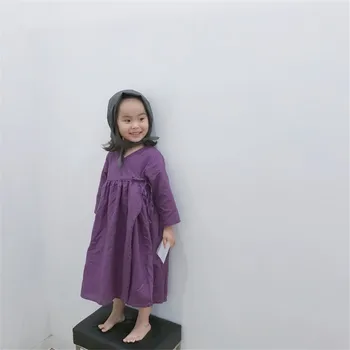 2-6 Let Dekleta Obleko Korejski Priložnostne Svoboden Otroci Obleke Za Dekleta Bombaž Dolg Rokav Otroka, Otroci, Oblačila, Obleko Pomlad Jesen 2019