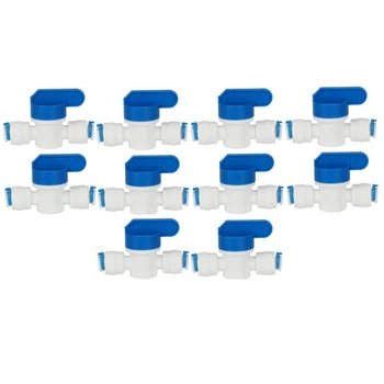 10 KOS Vodo Priključite 1/4 Palca krogelni Ventil Zapreti Quick Connect za Vodo, Povratne Osmoze Sistem Akvarij Osmozo
