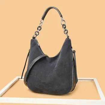 2020 deerskin žamet in usnje luksuzni oblikovalec torbici ženska torba moda zadrgo design messenger bag trend ženski torbici
