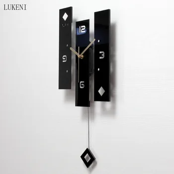 Geometrijske pravokotnik Ustvarjalne akril swing stenske ure Doma Dekor Stenski Dekor