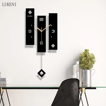 Geometrijske pravokotnik Ustvarjalne akril swing stenske ure Doma Dekor Stenski Dekor