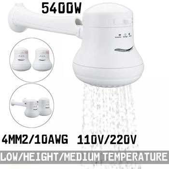 Visoka poraba Električne Tuš Glavo 110V/220V Instant bojler 5.7 ft Cev Nosilec 3800W~5400W Temperaturni Regulator