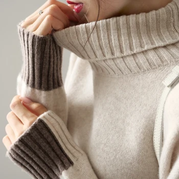 2020 pozimi novo kašmir pulover ženske barva debele pletene vrh oversize turtleneck volne puloverju toplo, udobno vroče prodaje
