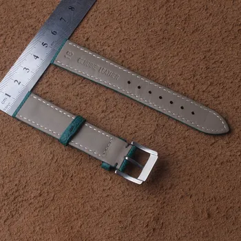 Novo stilsko 16 mm 18 mm 20 mm Pravega Telečjega Usnja za ročno uro Watchband Zeleni Kuščar vzorec Watch Trak Zapestnica za moške blagovne znamke