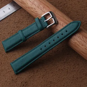 Novo stilsko 16 mm 18 mm 20 mm Pravega Telečjega Usnja za ročno uro Watchband Zeleni Kuščar vzorec Watch Trak Zapestnica za moške blagovne znamke