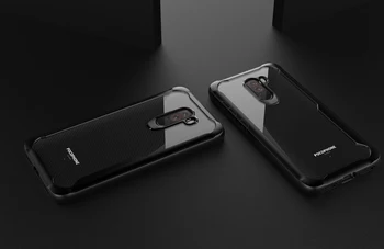 Za Xiaomi Pocophone F1 Primeru Zajema Poco F1 Silikonski Odbijač+ PC Oklep Telefon Primeru Pregleden Shockproof Zaščitni Ščit Luksuznih