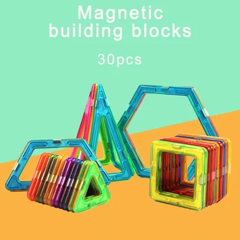 30Pcs/Nastavite Velike Standardne Velikosti Magnetnega Model & Gradnik Opeke Oblikovalec Igrače Kakovostne Plastike, Darilo za Rojstni dan Za Otroke