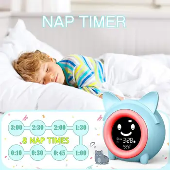 Otroci Otroški Alarm Ura Spanja Usposabljanje Ura Pisane Noč Svetlobe Digitalni Zbudi Ura z Temperatura NAP Časovnik za Spalnico