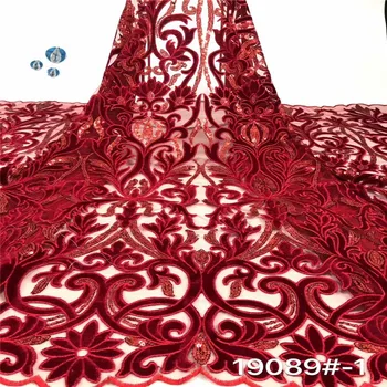 Afriške žamet Čipke Tkanine 2020 Visoke Kakovosti Nigerija Čipke Tkanine vijolično tiste Vezenine Til francoski Čipke Za Ženske obleke