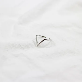 Novi modeli 925 Sterling Srebro Trikotnik Obroči za Ženske, Nastavljiva Velikost Obroča Moda funt-srebrni-nakit