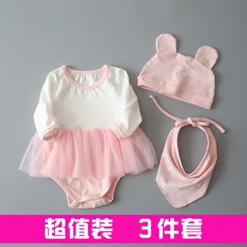 Baby Dekle Oblačila Baby Bodysuits Dolg Rokav Bombaž Trikotnik Plezanje Oblačila 0-2 let