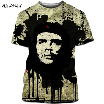 NISDCIHD Che 3D Tiskanje Kubanski Revolucionarni Voditelj Svetu Slaven Brezplačno Borec T-Shirt Ulične Smešno T-Shirt Moški